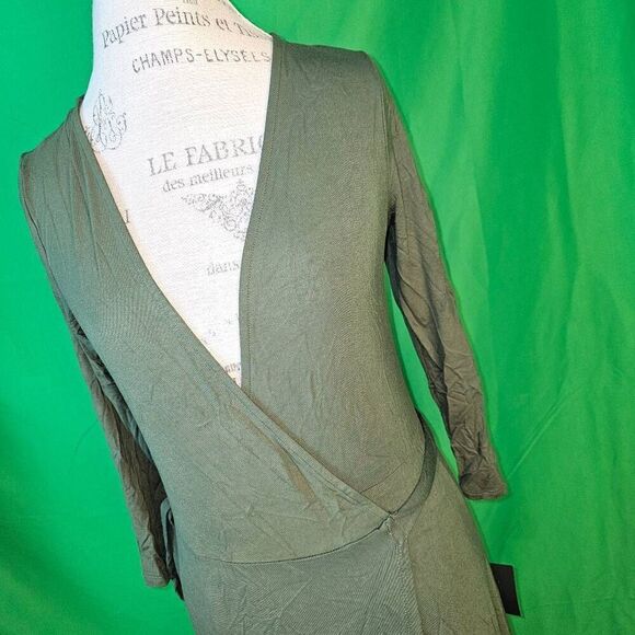 NWT Lulu's Womens Olive‎ Green Wrap Maxi Dress Large - Picture 3 of 5